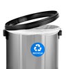 Alpine Industries Trash Can, Stainless Steel Brushed, Stainless Steel/Plastic ALP470-65L-1-R
